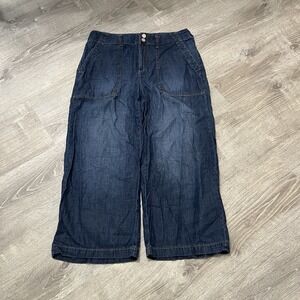 Seven7 Wide Leg Cropped Pants Womens 8 Lightweight Casual Baggy 33x24